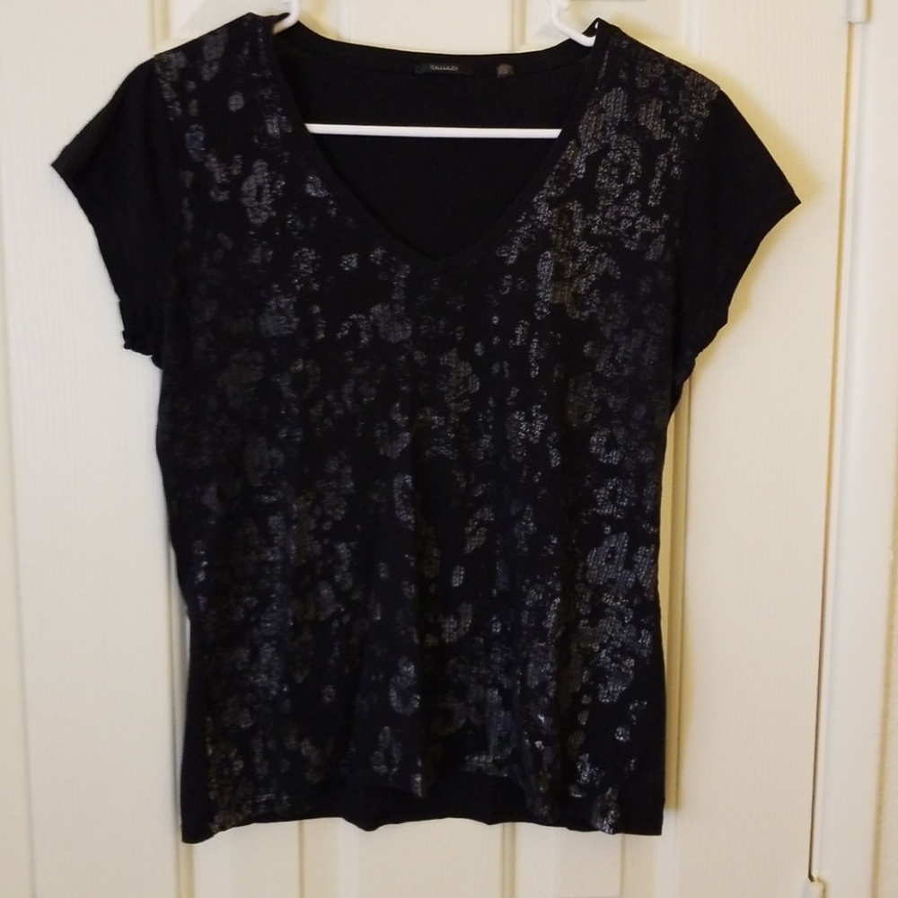 Tahari Black and Silver T-Shirt